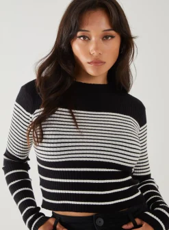 High Neck Mixed Stripe Jumper