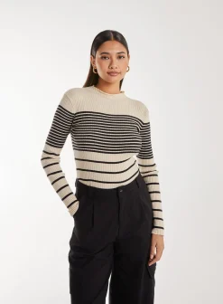 High Neck Mixed Stripe Jumper