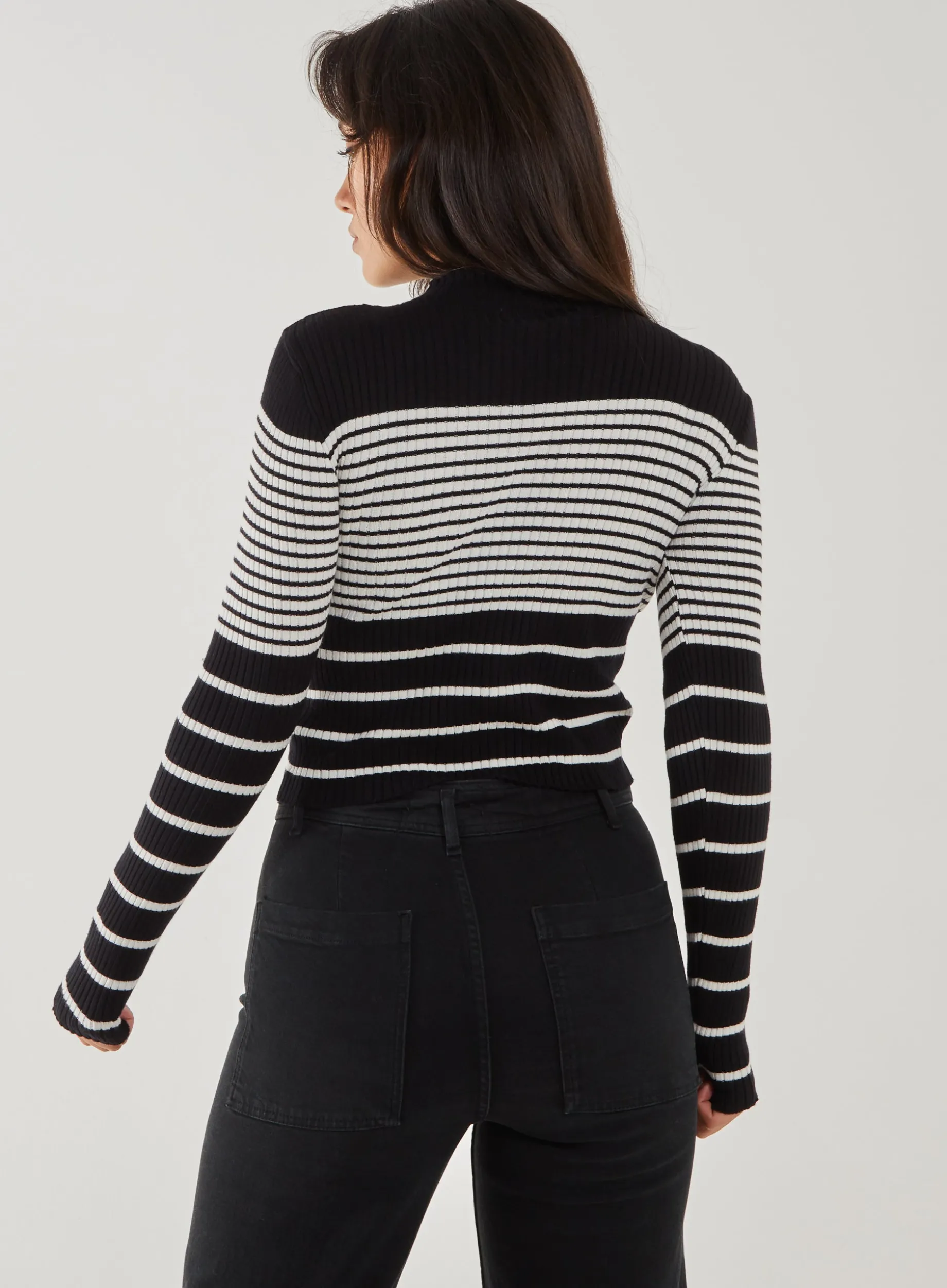 High Neck Mixed Stripe Jumper