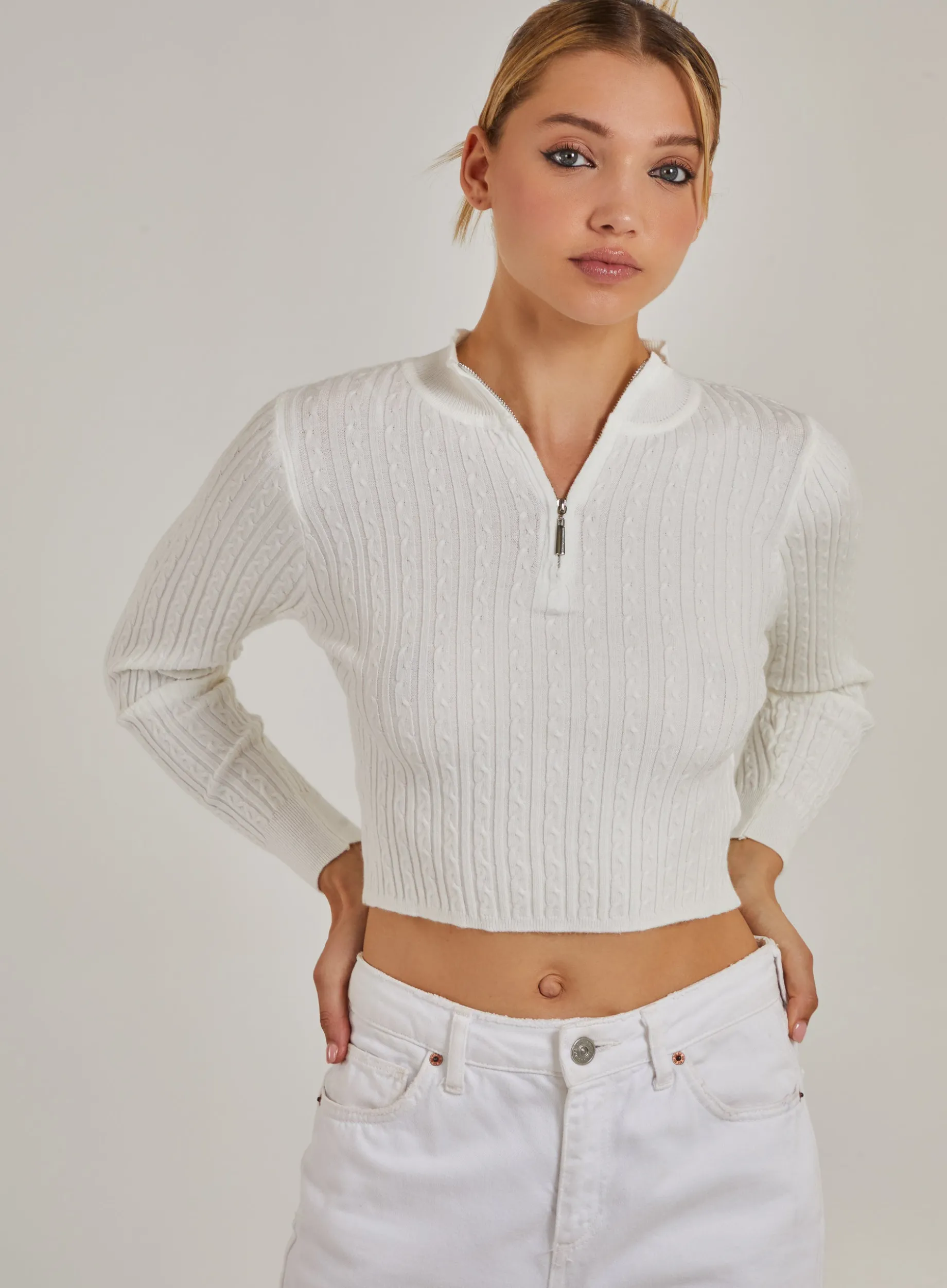 High Neck Zip Jumper