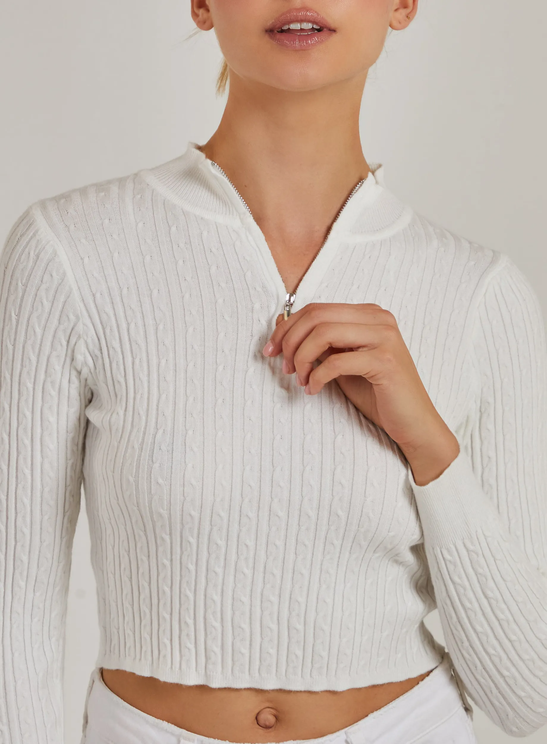 High Neck Zip Jumper