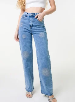 High Waist Glitter Jeans