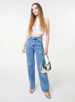 High Waist Glitter Jeans