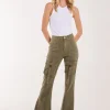 High Waist Utility Pocket Flare Jeans