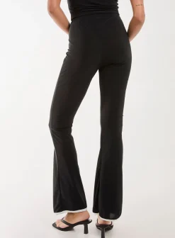 High Waisted Bow Detail Piping Flares