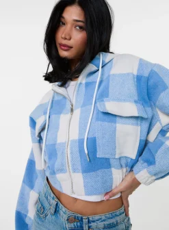 Hooded Drawstring Fleece Jacket