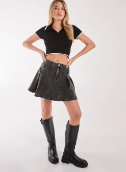 Knit Collared Contrast Top