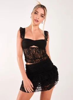Lace Cut Out Top