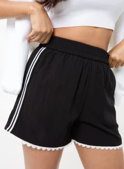 Lace Trim Stripe Shorts