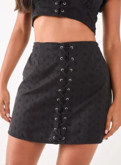 Lace Up Mini Skirt