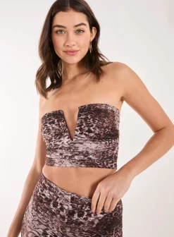 Leopard Lace Bandeau Top