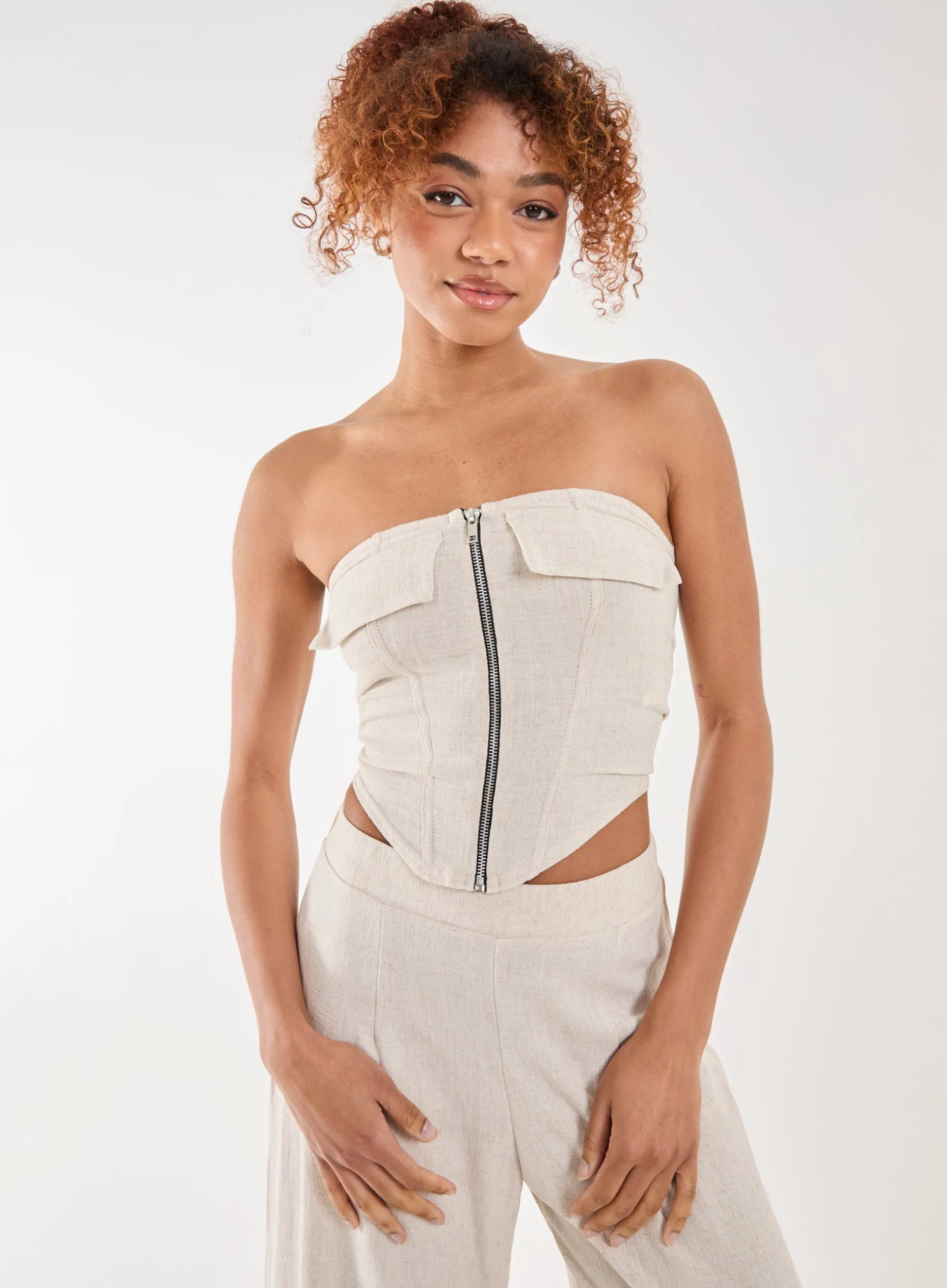 Linen Cargo Corset Top