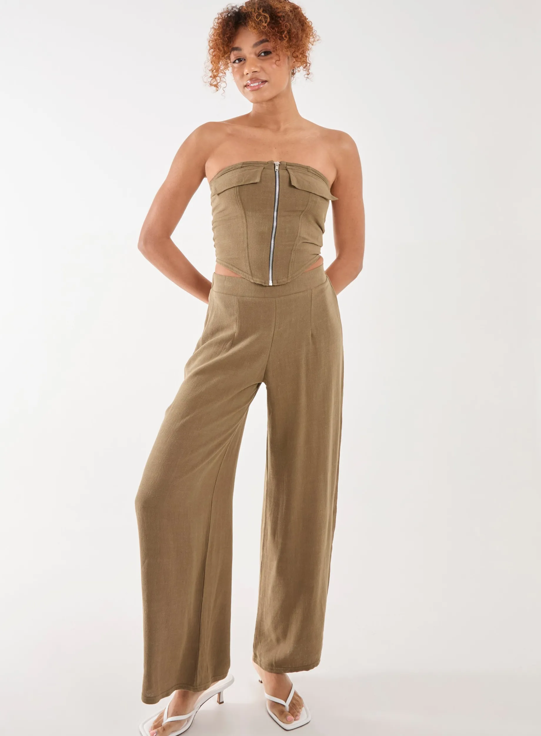 Linen Cargo Corset Top
