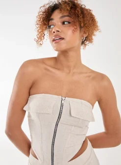 Linen Cargo Corset Top