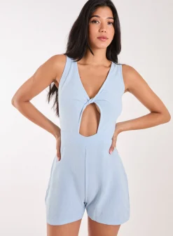 Linen Style Twist Front Playsuit