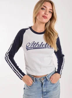 Long Sleeve Contrast Crew Top