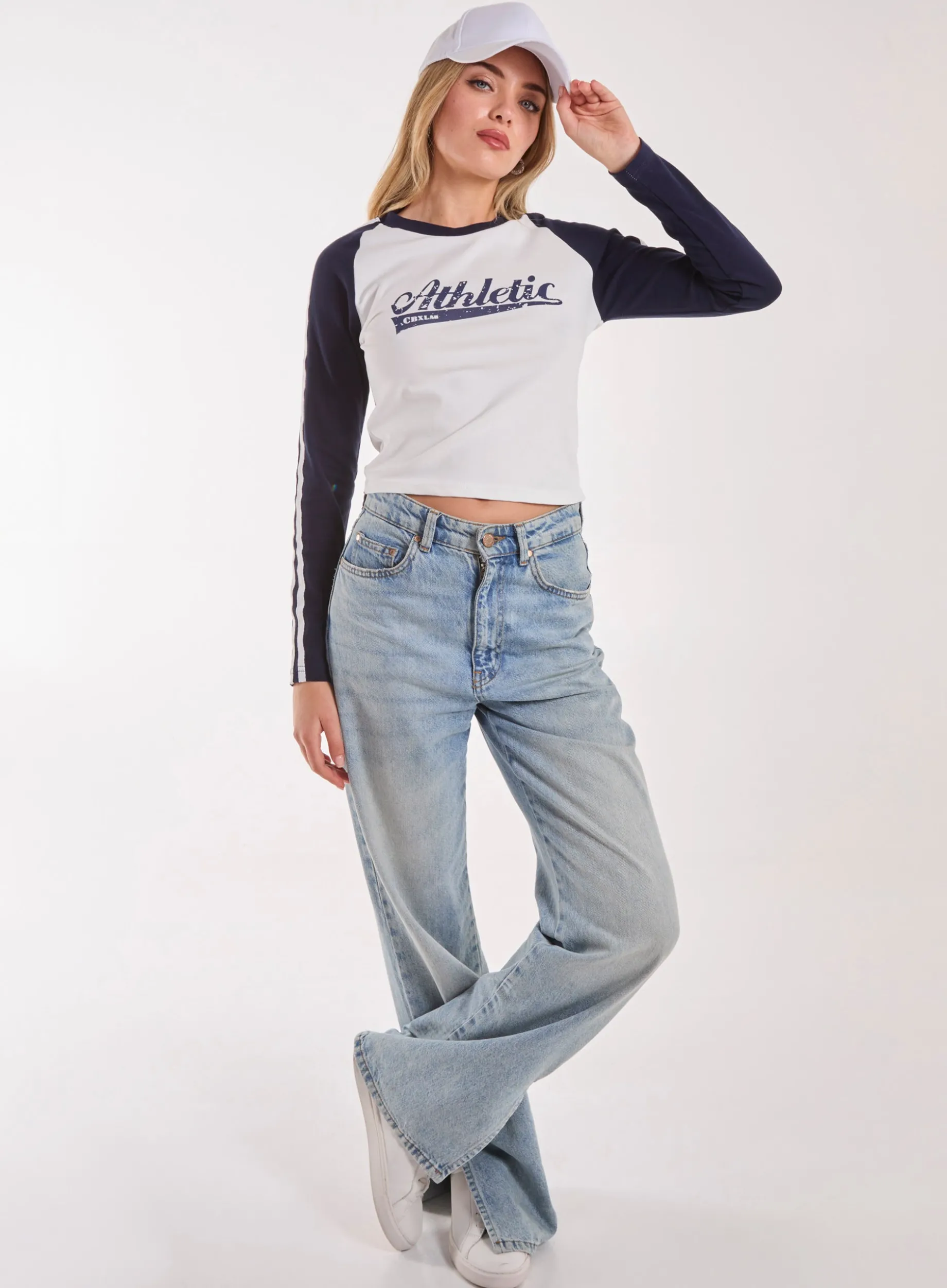 Long Sleeve Contrast Crew Top