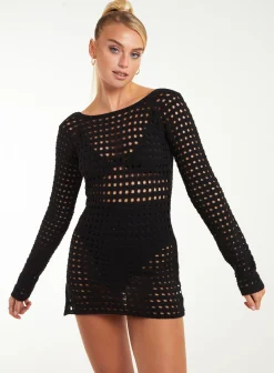 Long Sleeve Crochet Dress