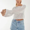 Long Sleeve Crochet Top