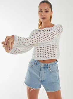 Long Sleeve Crochet Top