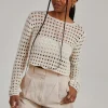 Long Sleeve Crochet Top