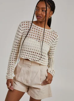 Long Sleeve Crochet Top