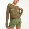 Long Sleeve Crochet Top