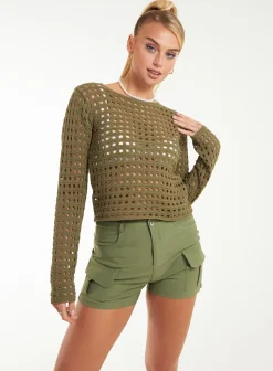 Long Sleeve Crochet Top