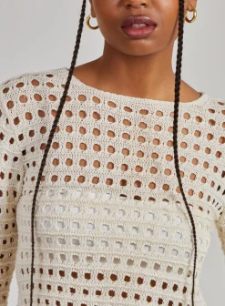 Long Sleeve Crochet Top