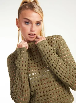 Long Sleeve Crochet Top
