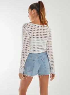 Long Sleeve Crochet Top