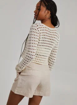 Long Sleeve Crochet Top