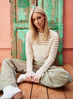 Long Sleeve Crochet Top