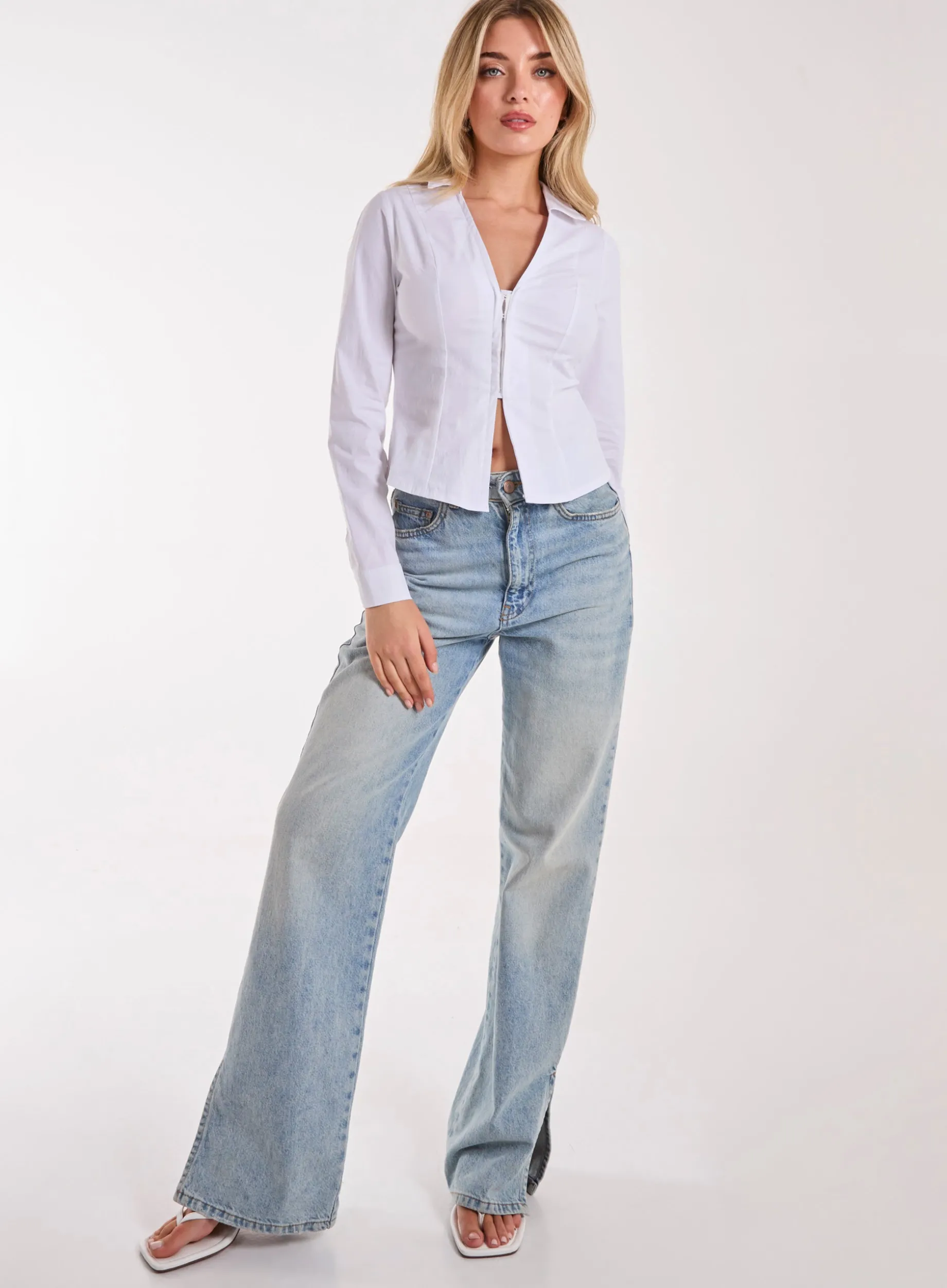 Long Sleeve Hook and Eye Shirt
