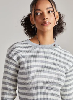 Long Sleeve Knitted Striped Jumper