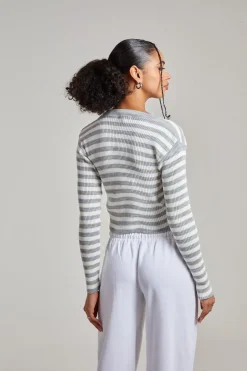 Long Sleeve Knitted Striped Jumper