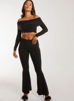 Long Sleeve Slinky Bardot Top