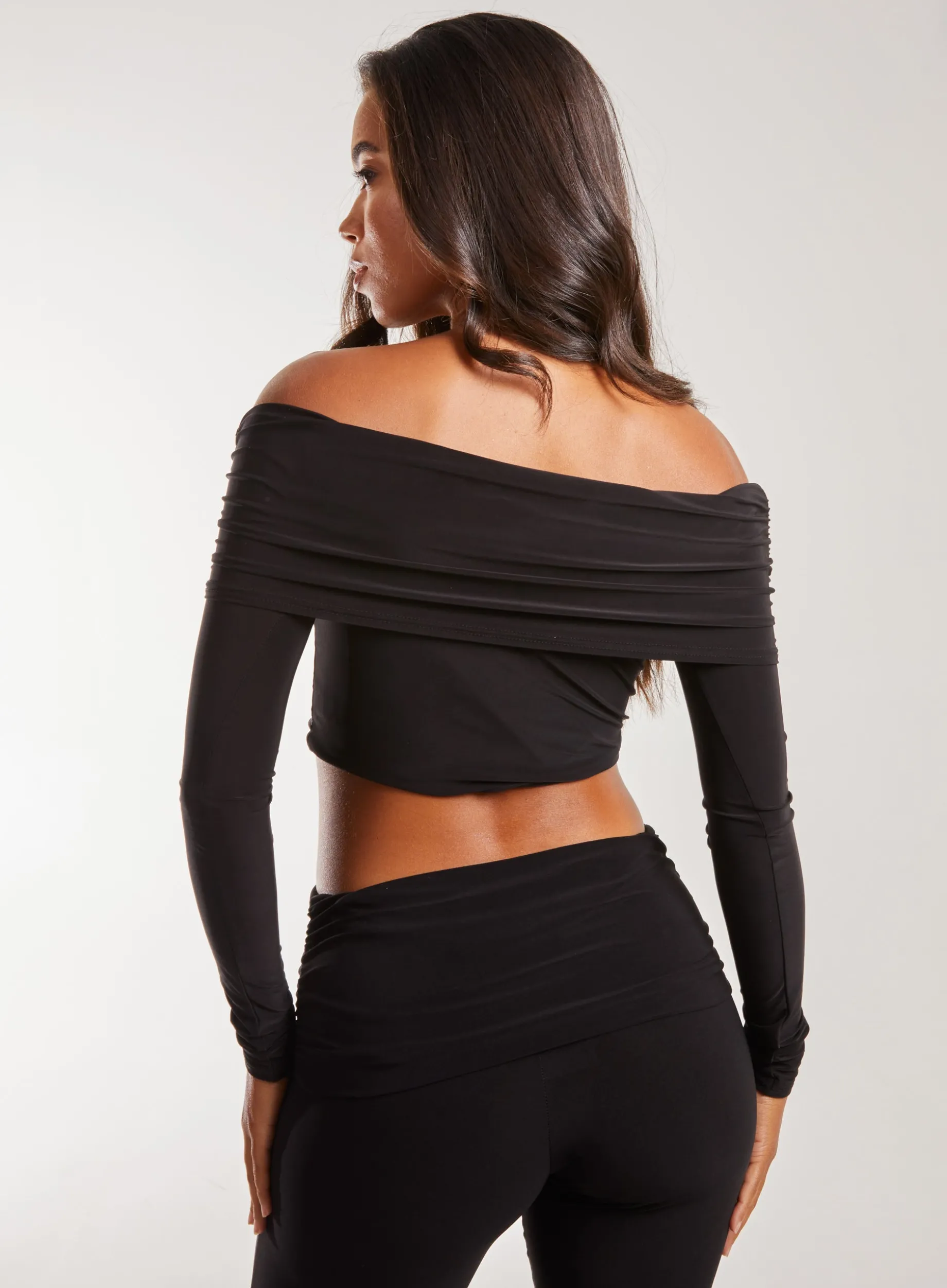Long Sleeve Slinky Bardot Top