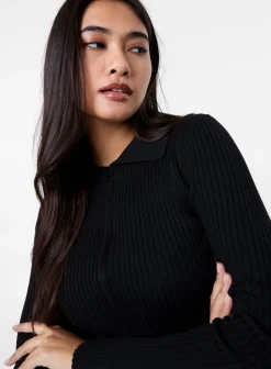 Long Sleeve Zip Up Ribbed Top