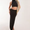 Low Rise Fold Over Slinky Maxi Skirt