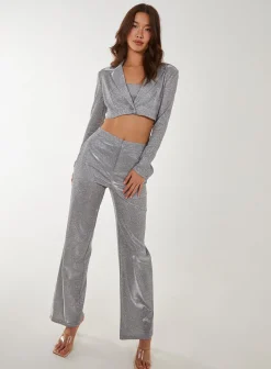Metallic Cropped Blazer