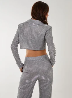 Metallic Cropped Blazer