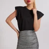 Metallic Ruched Mini Skirt
