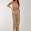 Metallic Straight Leg Trousers
