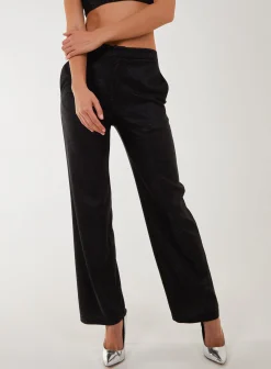 Metallic Straight Leg Trousers