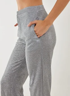 Metallic Straight Leg Trousers