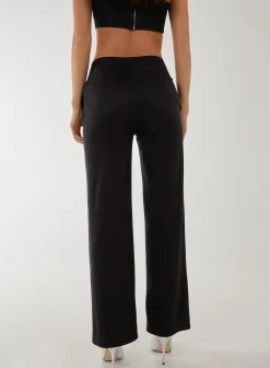 Metallic Straight Leg Trousers