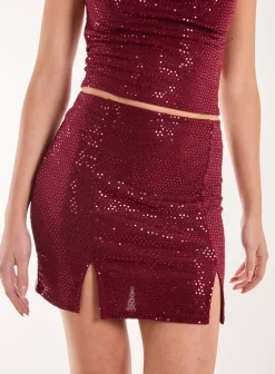 Mirror Sequin Mini Skirt