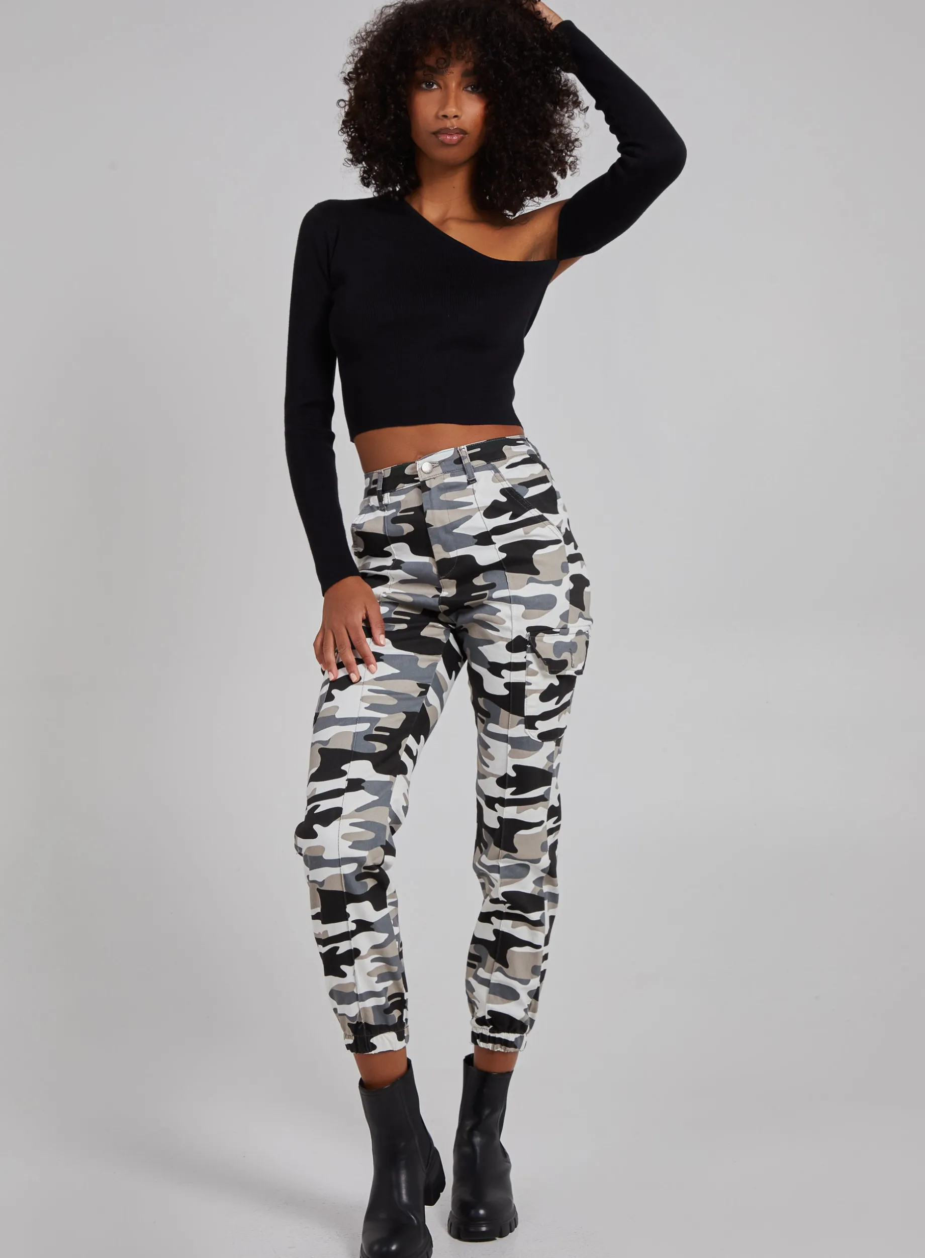 One Shoulder Long Sleeved Top