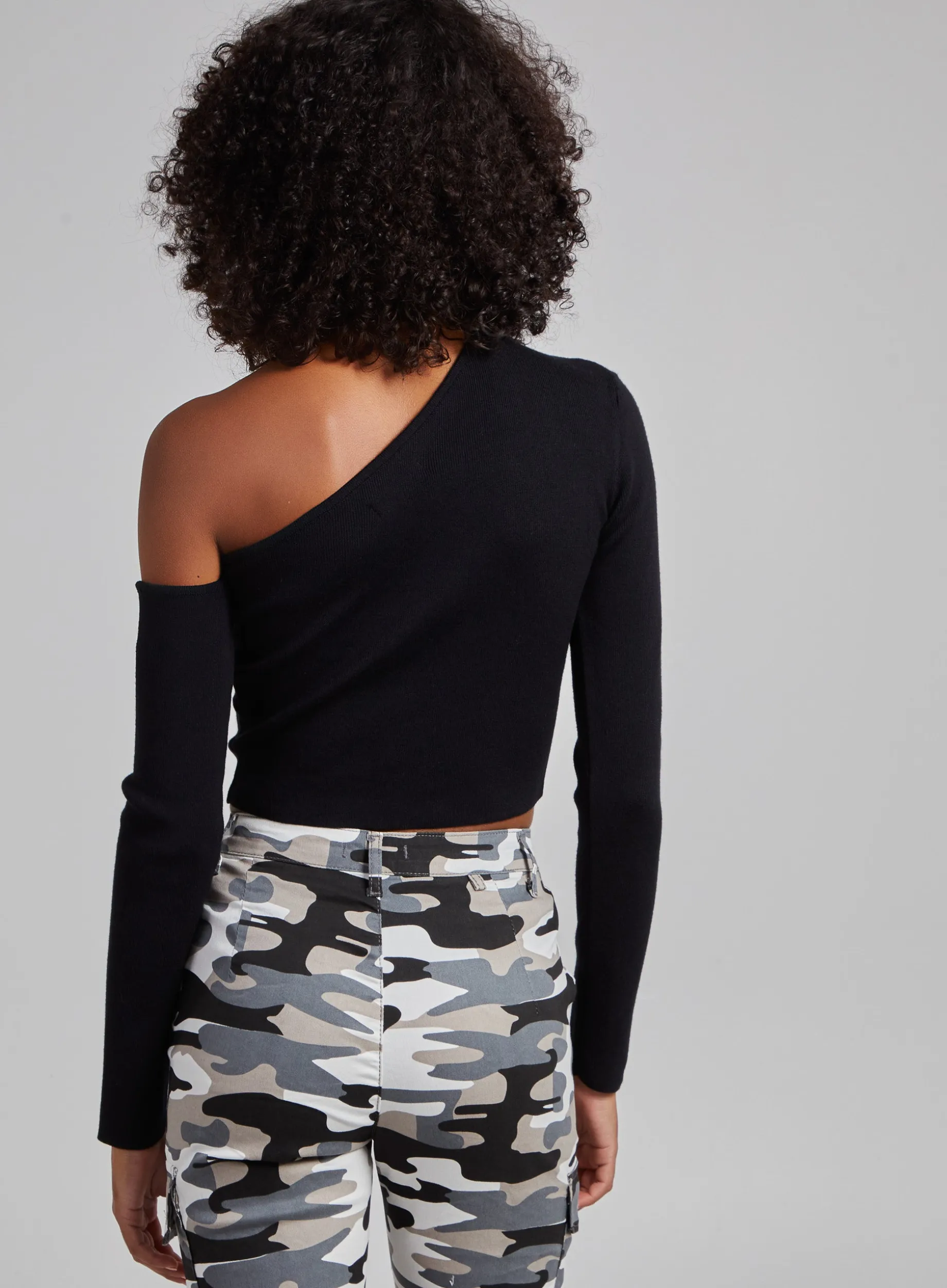 One Shoulder Long Sleeved Top
